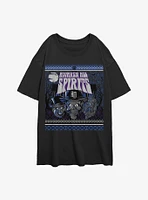 Haunted Mansion Ugly Halloween Girls Oversized T-Shirt