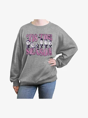 Haunted Mansion Tis the Season Girls Oversized Sweatshirt