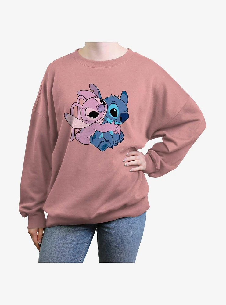 Disney Lilo & Stitch Angel Hug Girls Oversized Sweatshirt