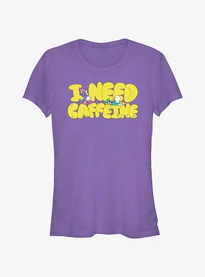 Disney Daisy & Donald Duck I Need Caffeine Girls T-Shirt