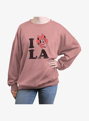 Disney Minnie Mouse I Love La Girls Oversized Sweatshirt