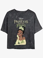 Disney the Princess and Frog Tiana Logo Girls Mineral Wash Crop T-Shirt