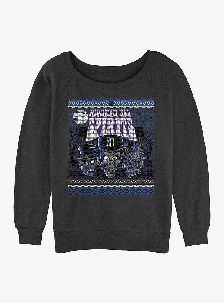 Haunted Mansion Ugly Halloween Girls Slouchy Sweatshirt