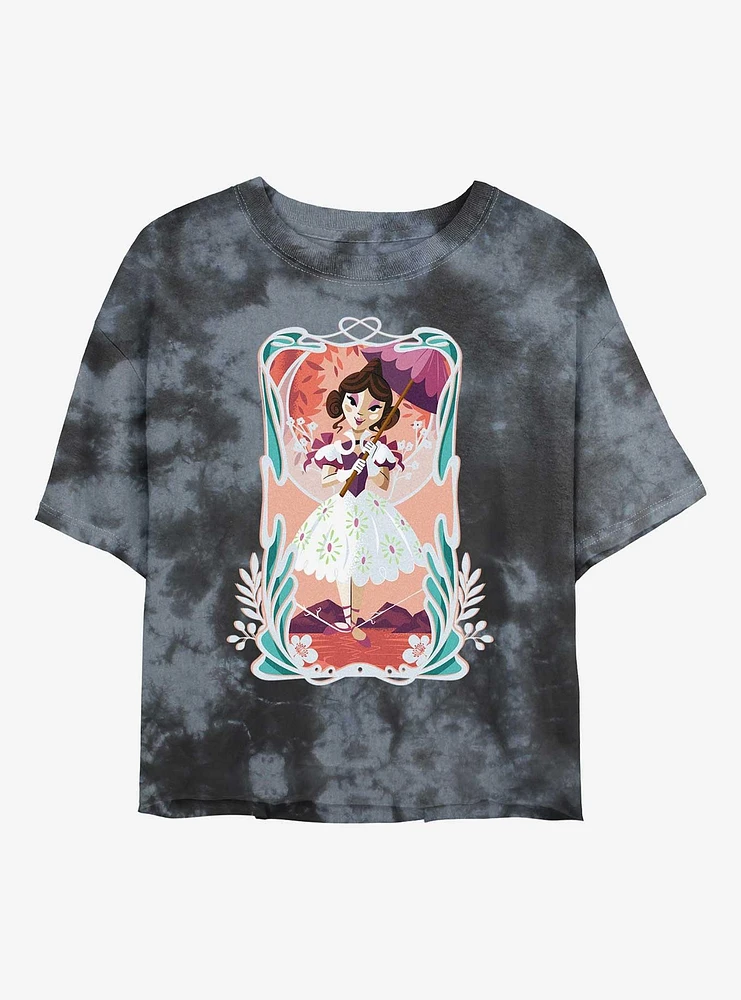 Haunted Mansion Tightrope Tie Dye Crop Girls T-Shirt