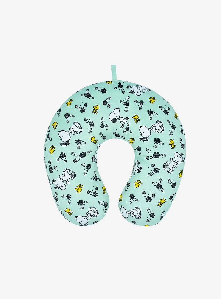 FUL Peanuts Snoopy and Woodstock Flowers Travel Neck Pillow