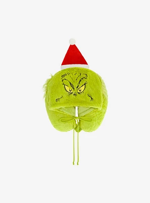 FUL The Grinch Santa Hat Hoodie Travel Neck Pillow