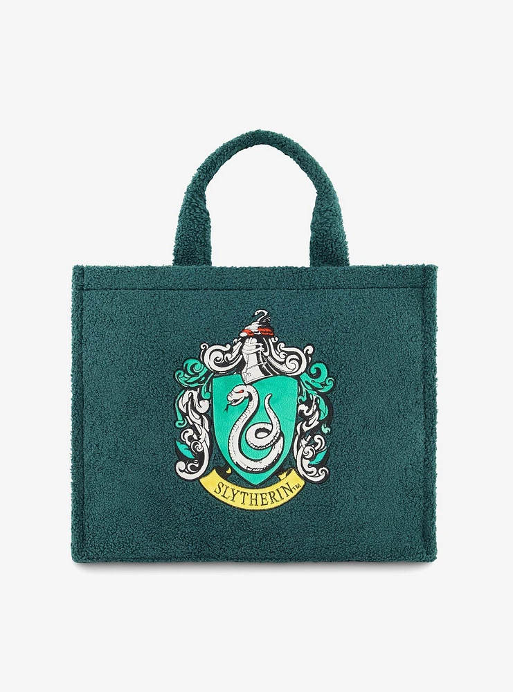 FUL Harry Potter Slytherin Crest Sherpa Travel Tote with Trolley Strap