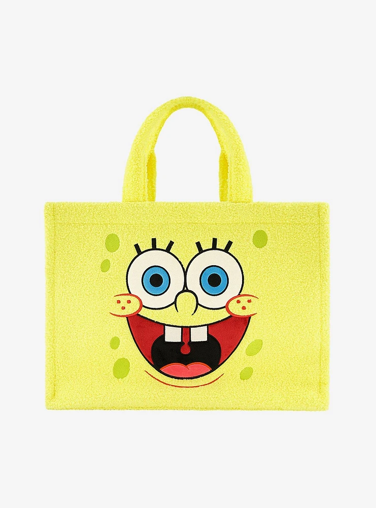 FUL SpongeBob SquarePants Yellow Travel Sherpa Tote with Trolley Strap