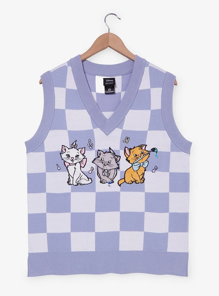 Disney The Aristocats Kittens Checkered Women's Sweater Vest - BoxLunch Exclusive