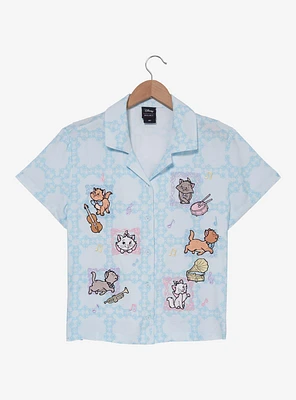 Disney The Aristocats Kittens & Instruments Woven Women's Cropped Button-Up - BoxLunch Exclusive