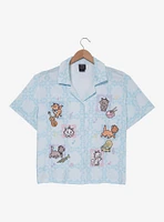 Disney The Aristocats Kittens & Instruments Woven Women's Plus Cropped Button-Up - BoxLunch Exclusive