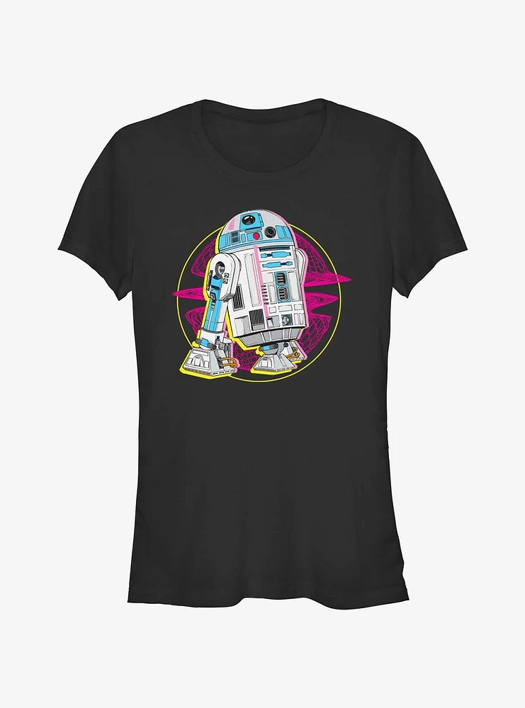 Star Wars R2 D2 Vaporwave Girls T-Shirt