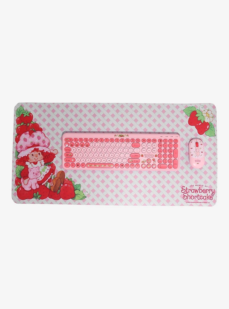 Strawberry Shortcake Pink Keyboard and Desk Mat Set