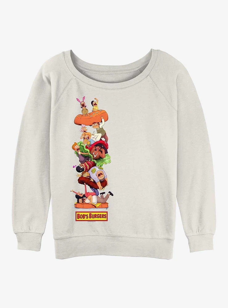 Bob's Burgers Stack Painting Girls Slouchy Sweatshirt