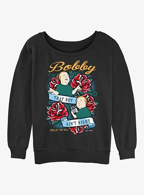 King of the Hill Bobby Tattoo Girls Slouchy Sweatshirt