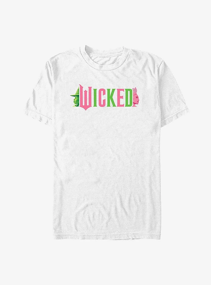 Wicked Elphaba and Glinda Silhouettes Logo Big & Tall T-Shirt