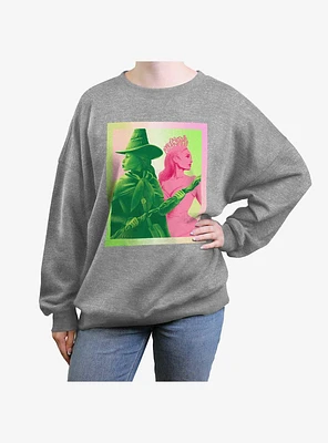 Wicked Elphaba And Glinda Girls Oversized Sweatshirt