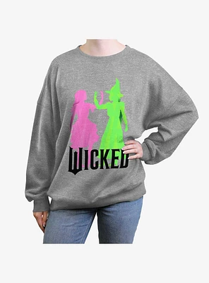 Wicked Witches Together Girls Oversized Sweatshirt