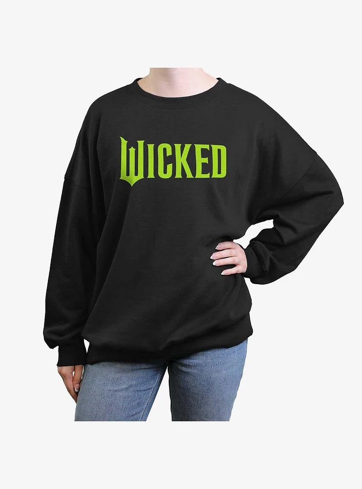 Wicked Green Logo Girls Oversized Sweatshirt