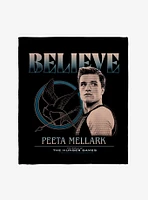 The World Of The Hunger Games Believe Peeta Mellark Throw Blanket