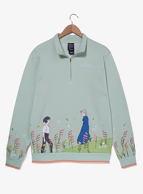 Studio Ghibli® Howl's Moving Castle Howl & Sophie Meadow Scene Quarter Zip Crewneck - BoxLunch Exclusive