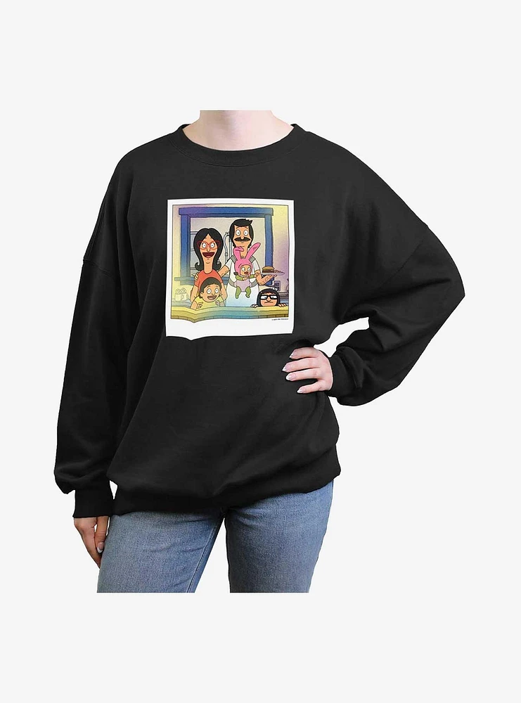 Bob's Burgers Belcher Polaroid Girls Oversized Sweatshirt