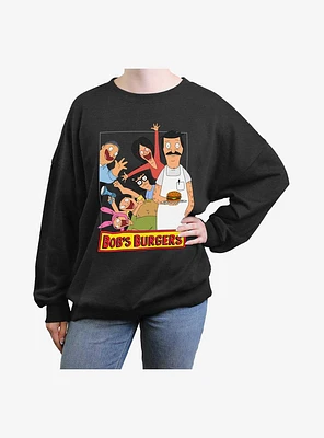 Bob's Burgers Group Up Girls Oversized Sweatshirt