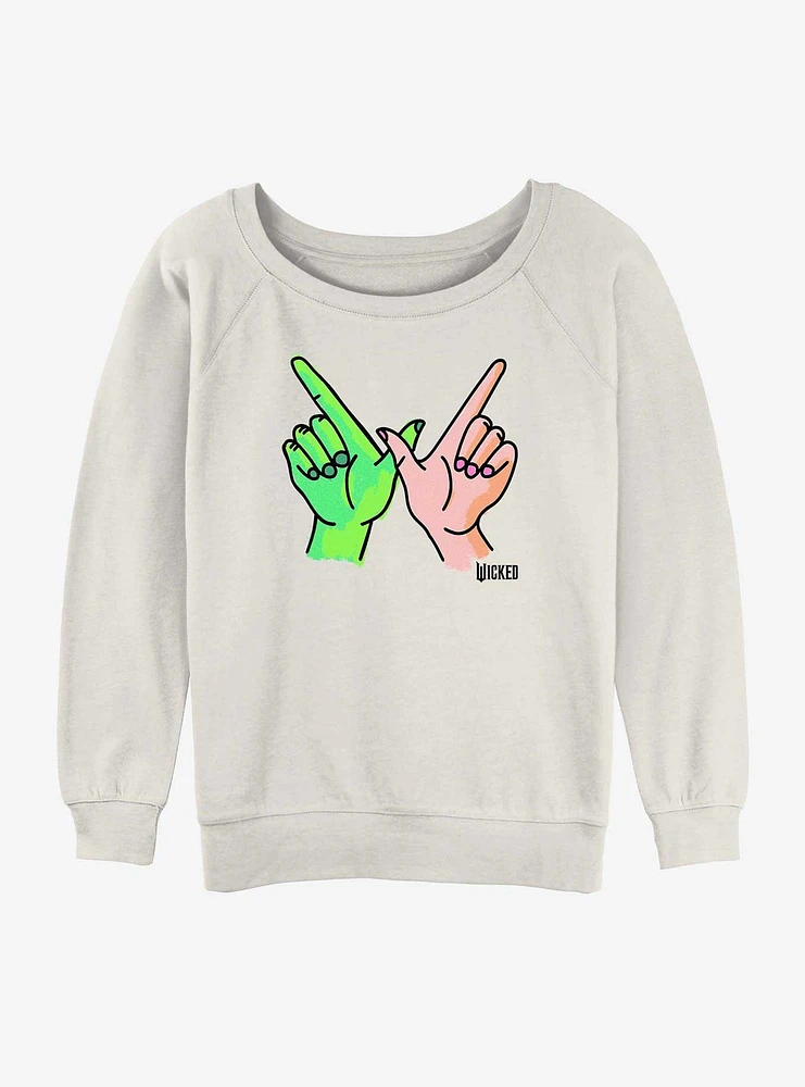 Wicked W Hands Girls Slouchy Sweatshirt