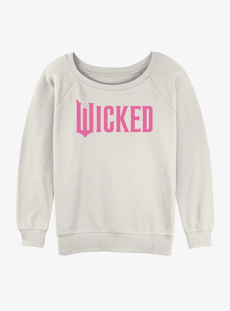 Wicked Simply Pink Logo Girls Slouchy Sweatshirt