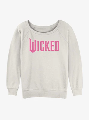 Wicked Simply Pink Logo Girls Slouchy Sweatshirt