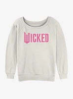 Wicked Simply Pink Logo Girls Slouchy Sweatshirt