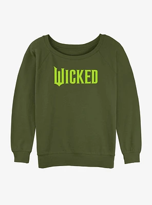 Wicked Green Logo Girls Slouchy Sweatshirt