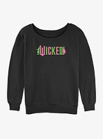 Wicked Elphaba and Glinda Silhouettes Logo Girls Slouchy Sweatshirt