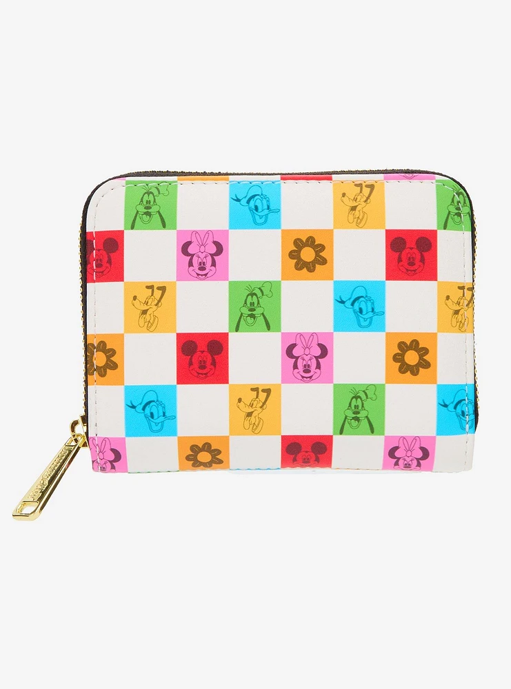 Loungefly Disney Mickey Mouse & Friends Floral Checkered Wallet - BoxLunch Exclusive