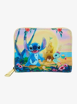 Loungefly Disney Lilo & Stitch Beach Scene Small Zip Wallet - BoxLunch Exclusive