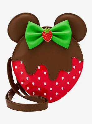 Loungefly Disney Minnie Mouse Chocolate Dipped Strawberry Ears Scented Figural Crossbody Bag - BoxLunch Exclusive