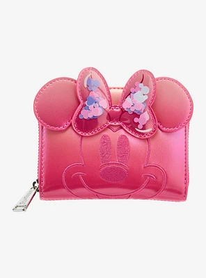 Loungefly Disney Minnie Mouse Pink Confetti Zip Wallet  — BoxLunch Exclusive