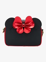 Loungefly Disney Minnie Mouse Metallic Red Bow Ears Crossbody Bag- BoxLunch Exclusive