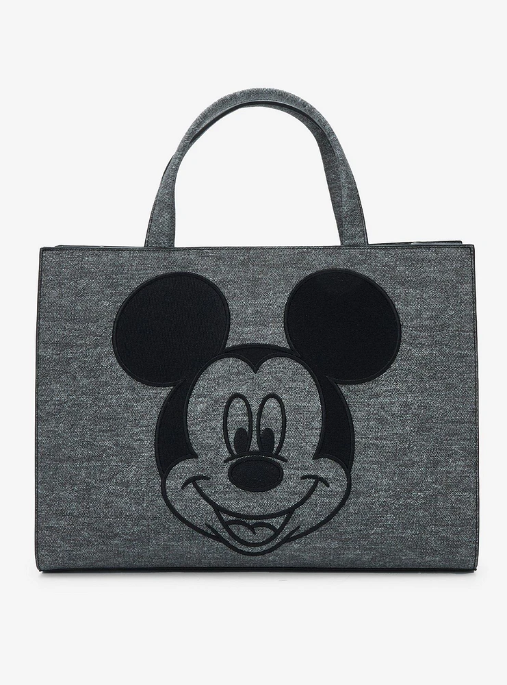 Loungefly Disney Mickey Mouse Gray Denim Convertible Handbag — BoxLunch Exclusive