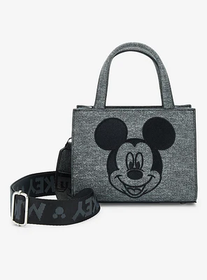 Loungefly Disney Mickey Mouse Gray Denim Convertible Crossbody — BoxLunch Exclusive
