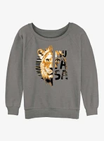 Mufasa: The Lion King Split Face Girls Slouchy Sweatshirt