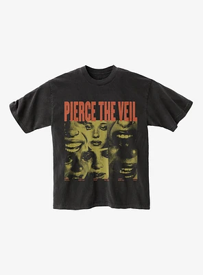 Pierce The Veil Faces Collage Boyfriend Fit Girls T-Shirt