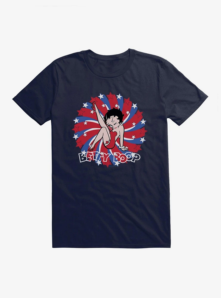 Betty Boop Red and Blue Splash T-Shirt