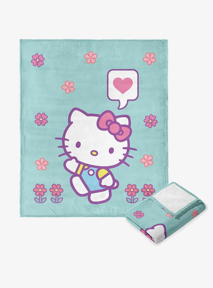 Sanrio Hello?Kitty?Falling Flowers Silk Touch Throw Blanket