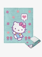 Sanrio Hello?Kitty?Falling Flowers Silk Touch Throw Blanket