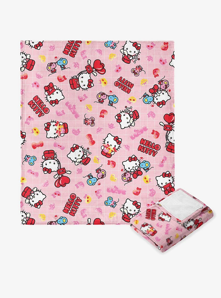 Sanrio Hello?Kitty?Hello?Love Silk Touch Throw Blanket