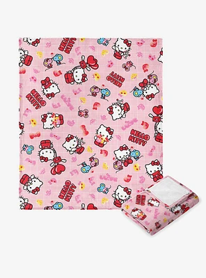 Sanrio Hello?Kitty?Hello?Love Silk Touch Throw Blanket