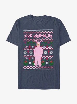 A Christmas Story Pink Bunny Nightmare Ugly Sweater T-Shirt