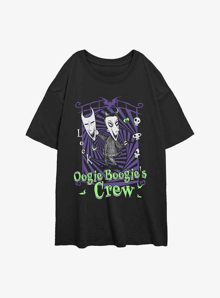 Disney The Nightmare Before Christmas Boogies Crew Lock Girls Oversized T-Shirt