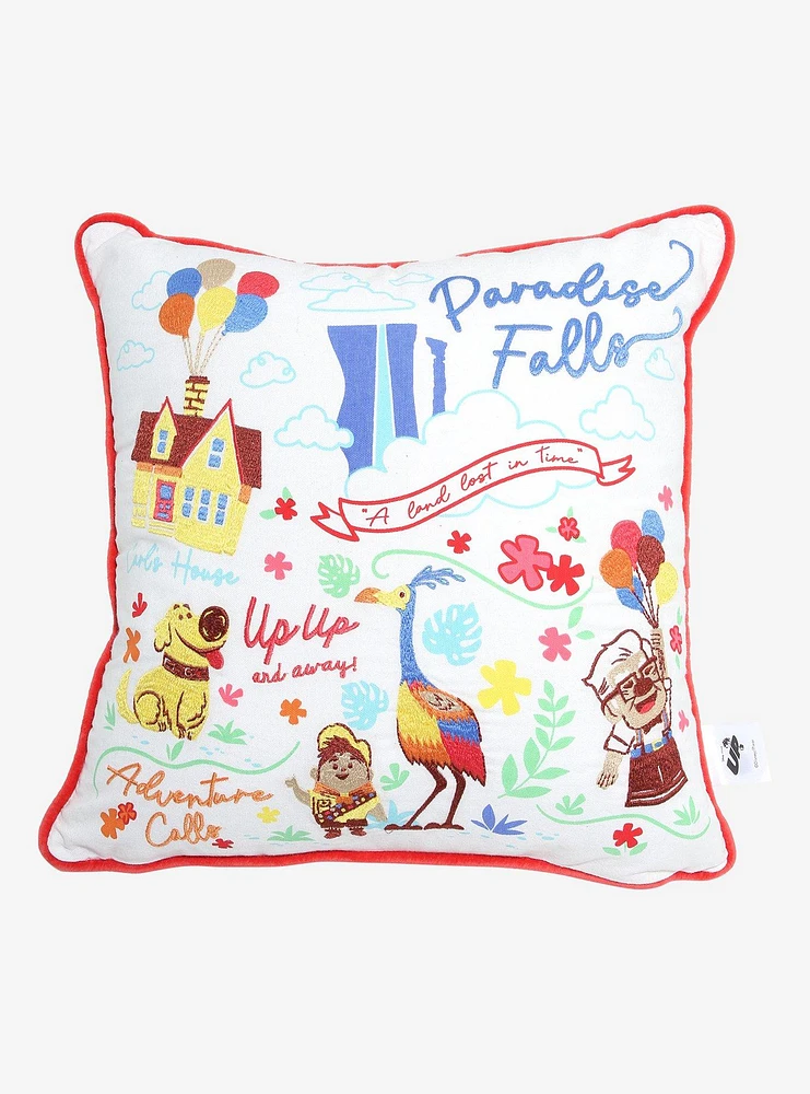 Disney Pixar Up Paradise Falls Embroidered Pillow — BoxLunch Exclusive